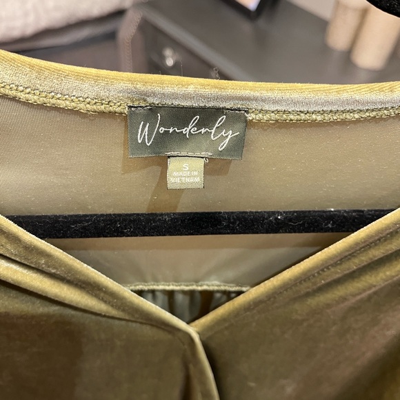 Wonderly Green Velvet Top - Picture 4 of 7